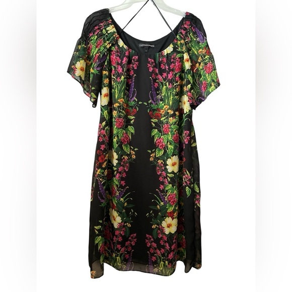 ChrisMcLaughlin Dresses & Skirts - Floral Black Midi Dress